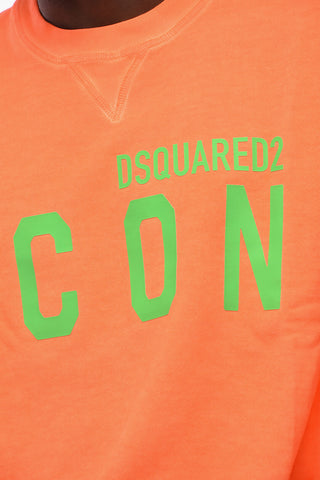 ICON Cotton Crewneck Sweatshirt with Embossed Detail