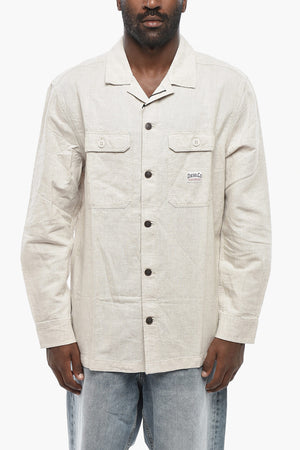 Camicia S-HIRT-OUT-NEW in Cotone e Lino con Doppio Taschino