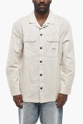 Camicia S-HIRT-OUT-NEW in Cotone e Lino con Doppio Taschino