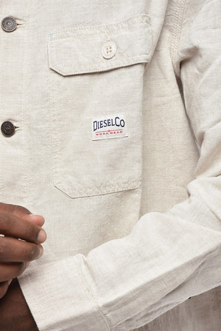 Camicia S-HIRT-OUT-NEW in Cotone e Lino con Doppio Taschino