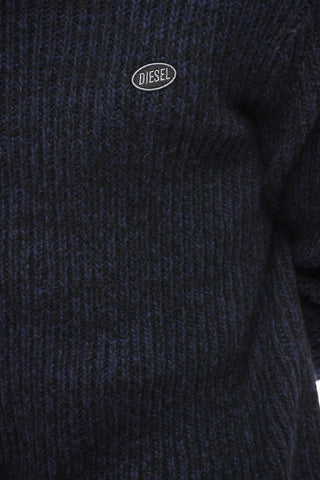 Wool-Blend Crewneck Sweater K-SAN-LIN with Logo Embroidery