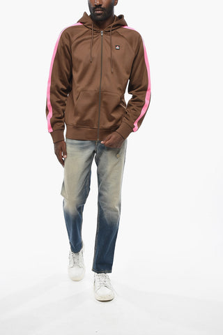 Solid-Color Sweatshirt with Contrast Side Stripes
