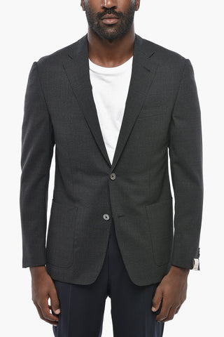 Virgin Wool Two-Button Blazer GATE A with Double Vent and Patch Pockets