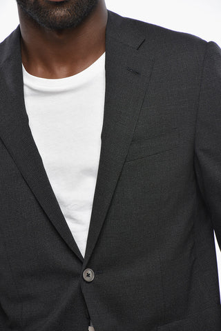 Virgin Wool Two-Button Blazer GATE A with Double Vent and Patch Pockets