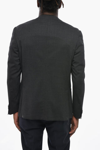 Virgin Wool Two-Button Blazer GATE A with Double Vent and Patch Pockets