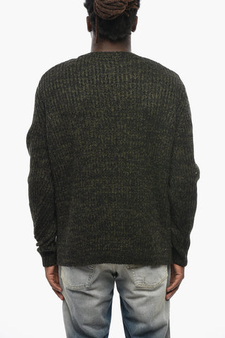 Wool-Blend Crewneck Sweater K-SAN-LIN with Logo Embroidery