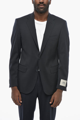 CC COLLECTION Virgin Wool Blend Two-Button Blazer with Double Vent