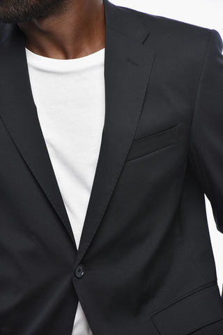 CC COLLECTION Virgin Wool Blend Two-Button Blazer with Double Vent