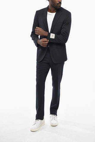 CC COLLECTION Virgin Wool Blend Two-Button Blazer with Double Vent