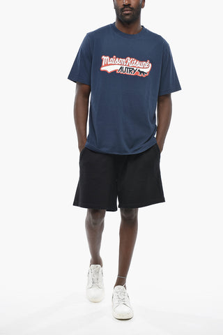 MAISON KITSUNE' Crewneck Cotton T-Shirt With Embossed Logo