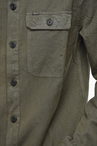 Camicia S-HIRT-OUT in Lino e Cotone con Doppio Taschino