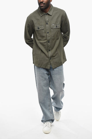 Camicia S-HIRT-OUT in Lino e Cotone con Doppio Taschino
