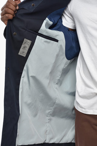 Giacca a Vento in Misto Cotone con Tasche a Filo