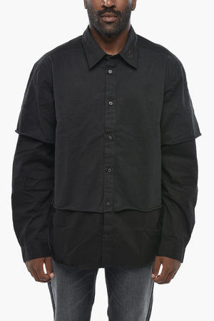 Camicia S-GASTON-O a Doppio Strato con Logo Oval-D Ricamato