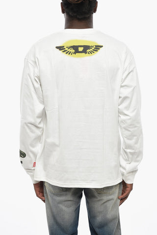 Cotton Crewneck T-shirt T-BOXT-LS-Q9 with Maxi Front Print