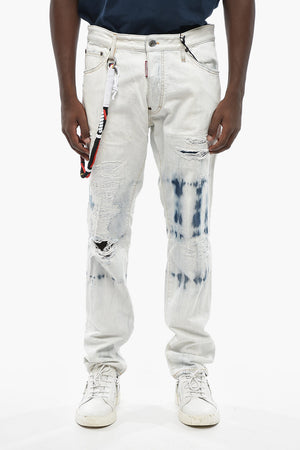 Tie-Dye Jeans With 18cm Fabric Chain