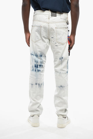 Tie-Dye Jeans With 18cm Fabric Chain