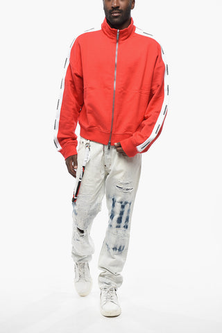 Two-Tone Sweatshirt with Contrast Side Stripes