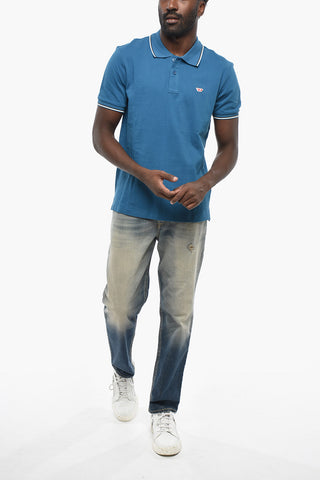 Cotton Two-Button Polo T-SMITH-D With Embroidered Monogram