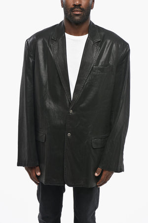Coated Cotton Jacket D-BLA With Flap Pockets And Logo Buttons