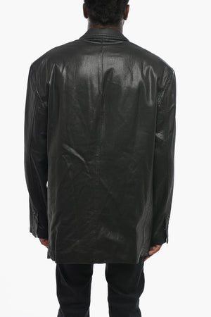 Coated Cotton Jacket D-BLA With Flap Pockets And Logo Buttons