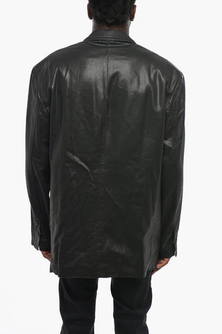 Coated Cotton Jacket D-BLA With Flap Pockets And Logo Buttons