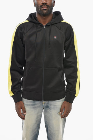 Solid-Color Sweatshirt with Contrast Side Stripes