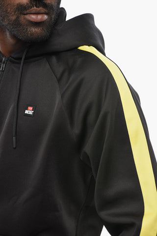 Solid-Color Sweatshirt with Contrast Side Stripes