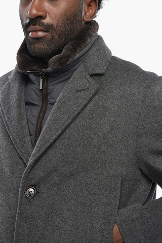Cappotto in Lana E Cashmere con Finta Pelliccia