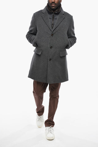 Cappotto in Lana E Cashmere con Finta Pelliccia