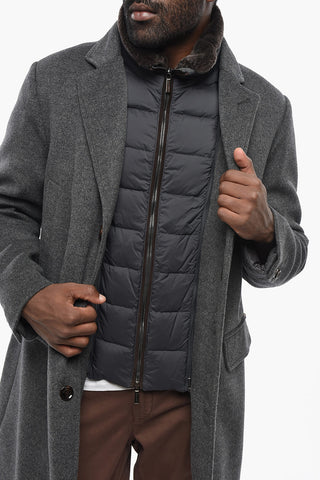 Cappotto in Lana E Cashmere con Finta Pelliccia