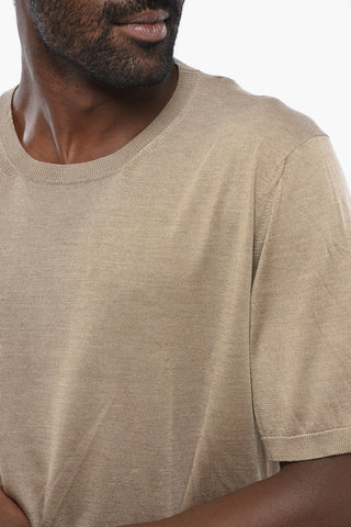 Maglia Girocollo in Seta a Maniche Corte