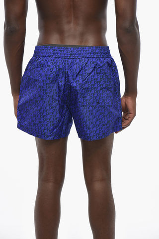 Costume da Bagno Boxer Bicolore con Monogram All-Over