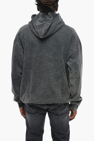 Felpa Hoodie S-BOXSTIC Effetto Acid-Wash con Logo Ricamato