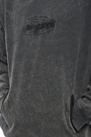 Acid-Wash Hoodie S-BOXSTIC with Embroidered Logo