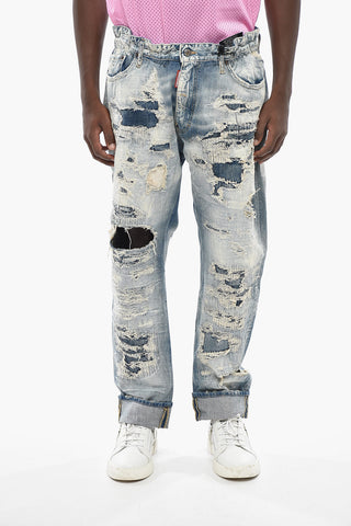 Distressed Jeans With 20cm Turn-Up Hem