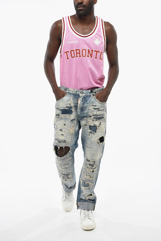 Distressed Jeans With 20cm Turn-Up Hem