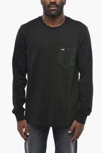 Langärmeliges Rundhals-T-Shirt T-JUST-LS-D mit Brusttasche