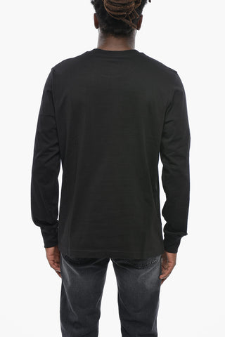 Crewneck Long-Sleeve T-shirt T-JUST-LS-D with Chest Pocket