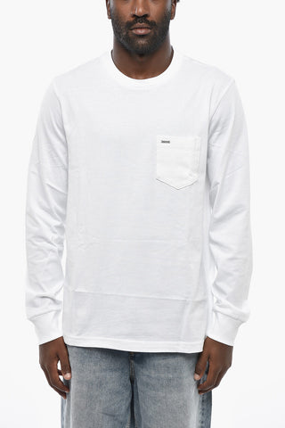 Crewneck Long-Sleeve T-shirt T-JUST-LS-D with Chest Pocket