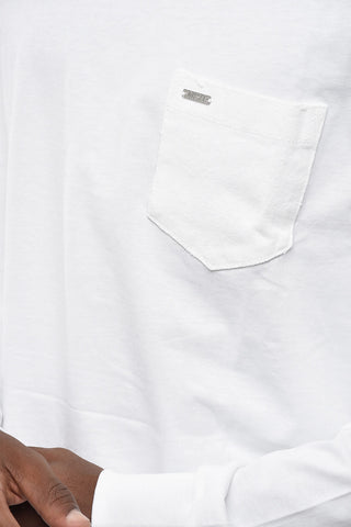 Crewneck Long-Sleeve T-shirt T-JUST-LS-D with Chest Pocket