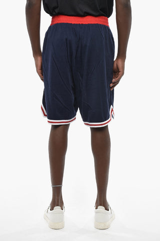 Color-Block Shorts With Perforated Details
