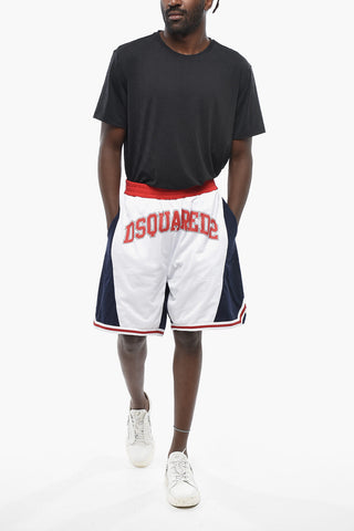 Color-Block Shorts With Perforated Details