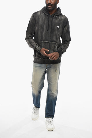 Brushed Cotton Faded-Effect Hoodie S-GINN-K43