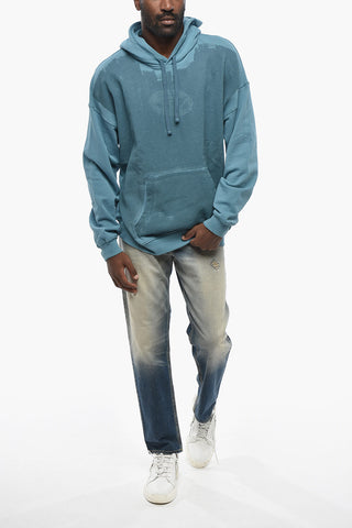 Two-Tone Cotton Hoodie S-UMMER-E5 With Patch Pocket