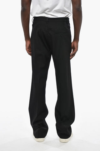Regular-Waist Stretch Wool Trousers