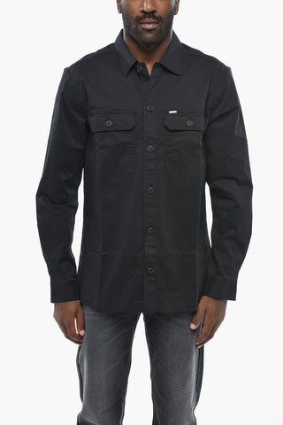 Solid Stretch Cotton Shirt S-HIRT-OUT