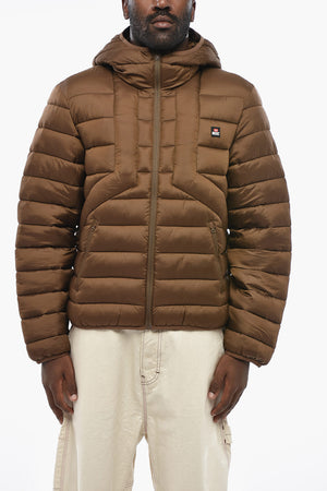 Gepolsterte, Diamantgesteppte Ripstop-Jacke W-DWAIN-OUTHOOD