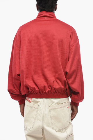 Perforated Fabric Track Sweatshirt with Embroidered Logo