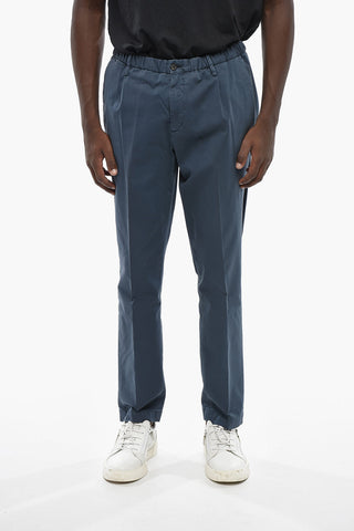 Stretch Cotton Chino Pants With Elastic Waist